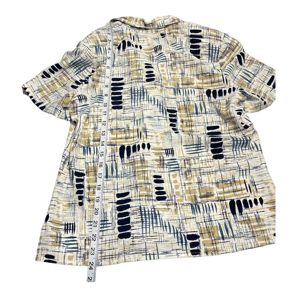 Notations Shirt Womens Medium Petite Multicolor Printed 100% Polyester Button-Up - Picture 2 of 7